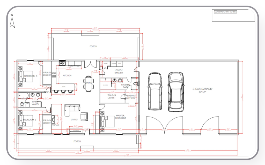 barndominium floor plan with garage